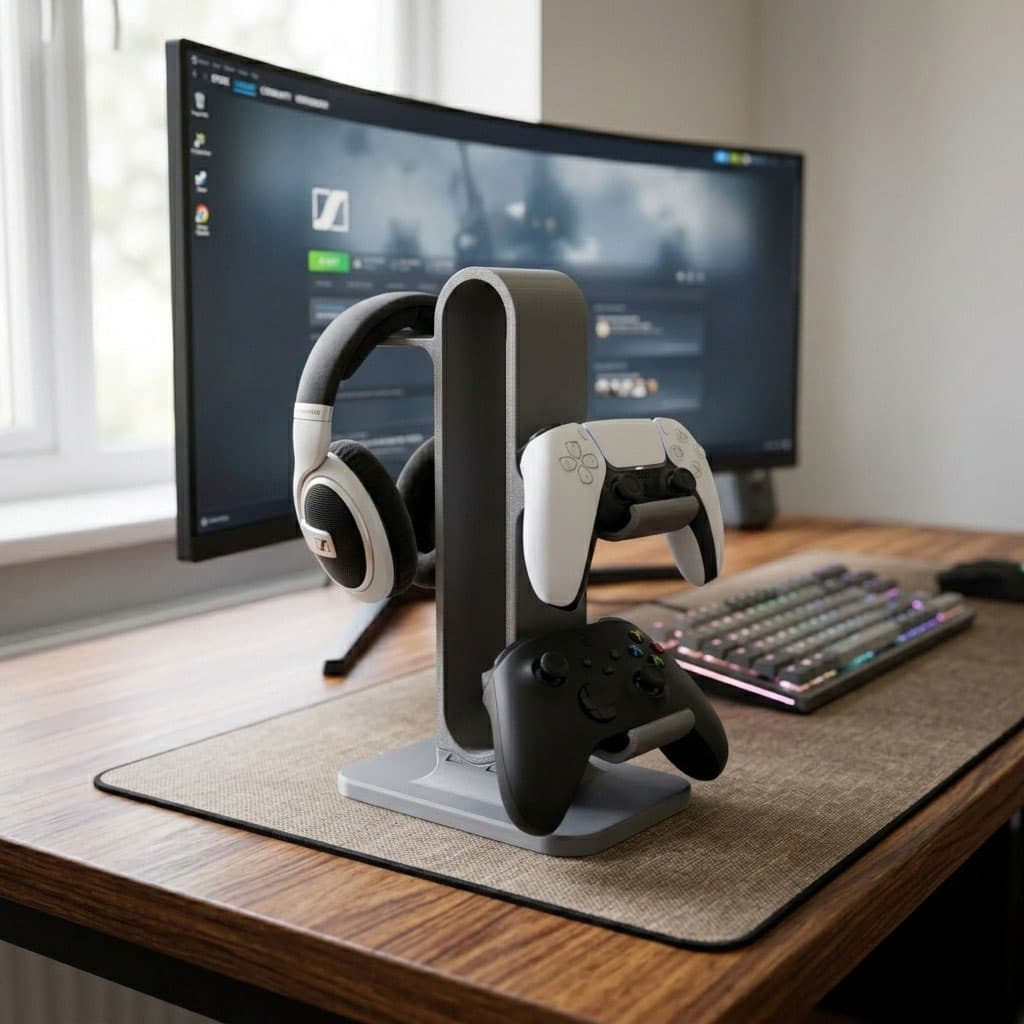 Soporte Vertical para 2 Controles y Audífonos