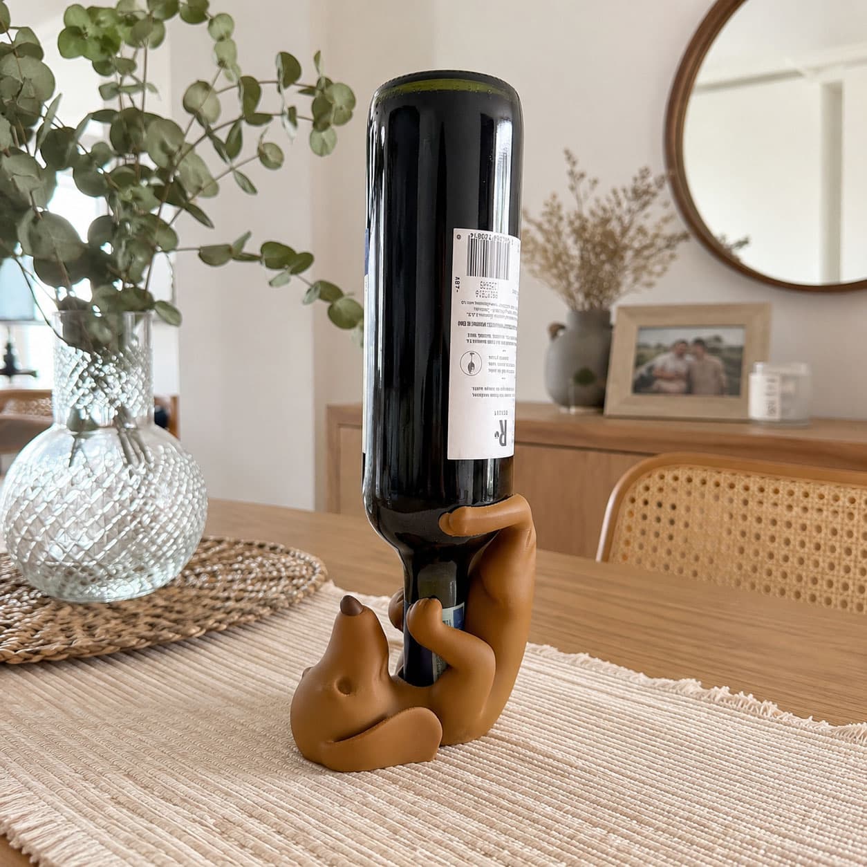 Soporte de Mesa para Vino: Silueta de Perrito