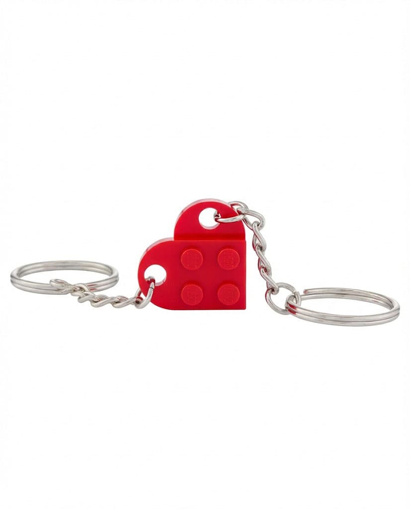 Llavero Bloque Corazón Rojo Set X2 Estilo Lego Para Parejas