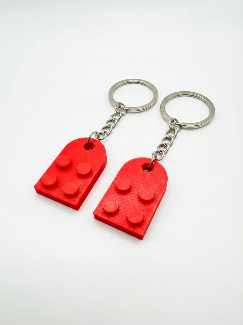 Llavero Bloque Corazón Rojo Set X2 Estilo Lego Para Parejas - 2